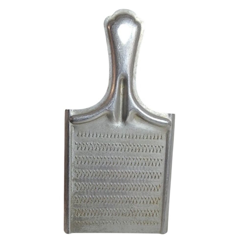 Vintage Aluminum Handheld Cheese Grater Zester Made in Japan Silver Tone Metalโ